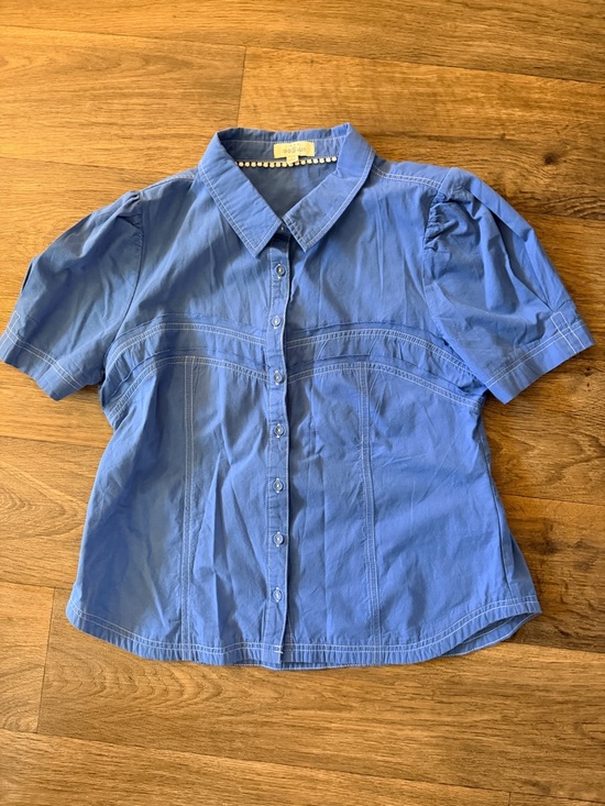 Umgee Tops - Umgee Royal Blue Pom-Trim Blouse